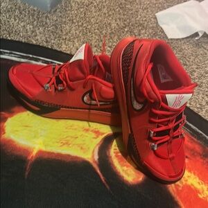 Kyrie Irving Size 10usNike Red Basketball Shoes.